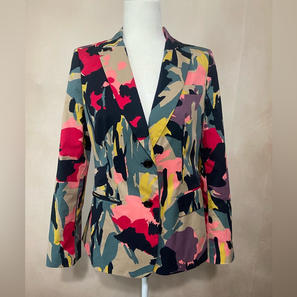 DKNY Multicolor Abstract Blazer